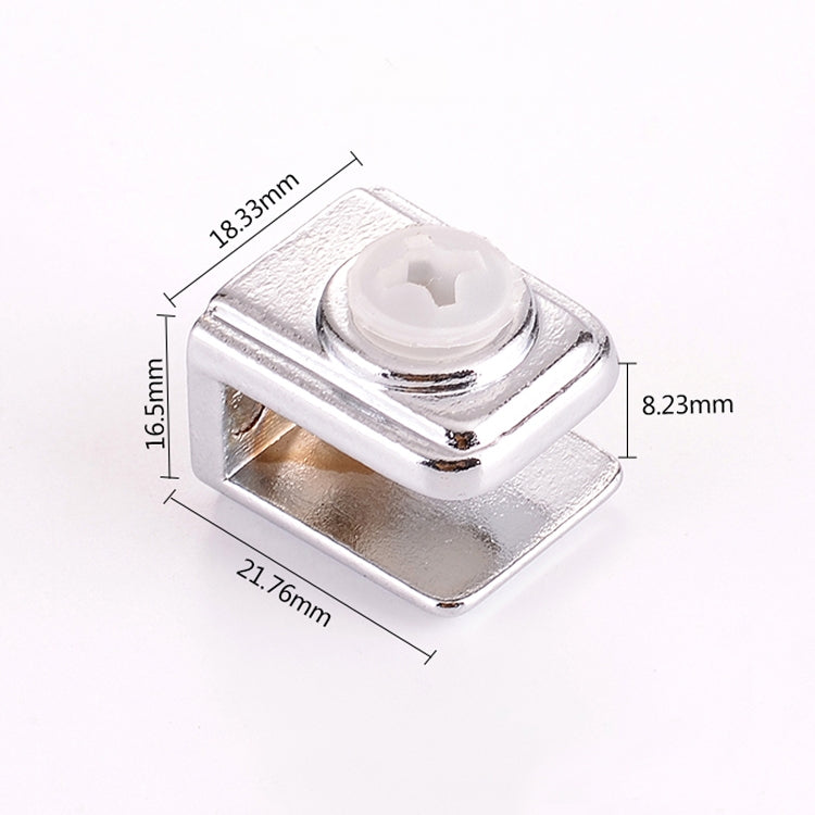 15 PCS Zinc Alloy Bright Fixed Bracket Connection Rectangle Glass Fixing Clamp