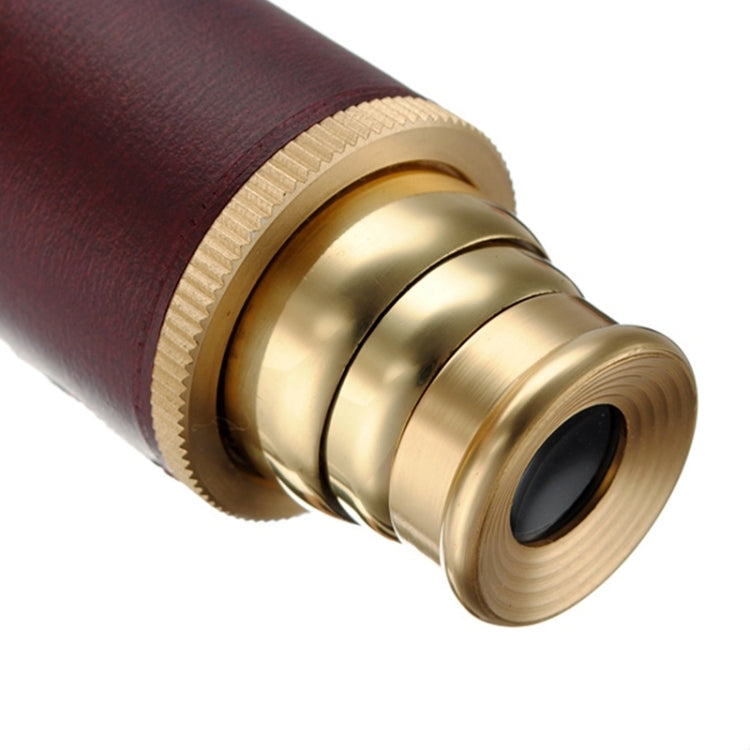 25x30 Portable Pirate Monocular Professional Vision Monocular Telescope with Leather Bag(Gold)