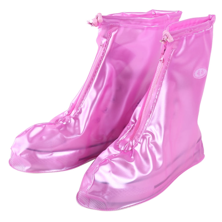 Fashion PVC Non-slip Waterproof Thick-soled Shoe Cover Size: S(Pink)