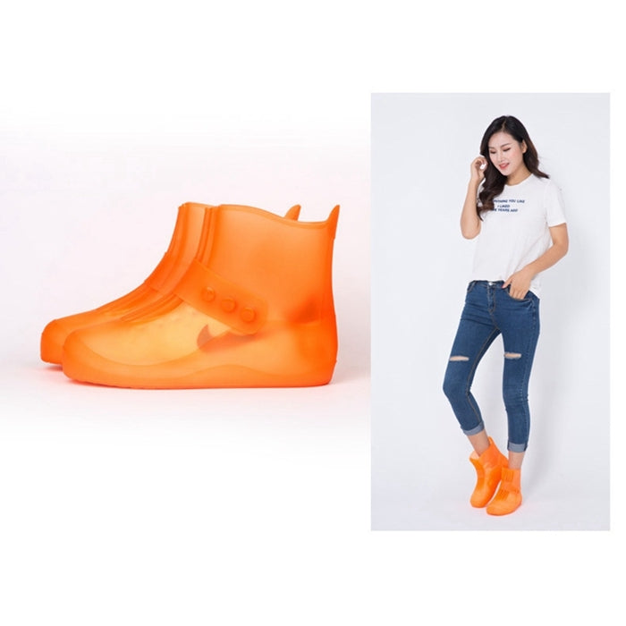 Fashion Integrated PVC Waterproof Non-slip Shoe Cover with Thickened Soles Size: 40-41