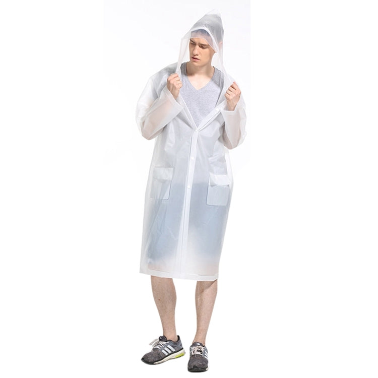 Fashion Adult Lightweight EVA Transparent Frosted Raincoat Big Hat With Pocket Size: M