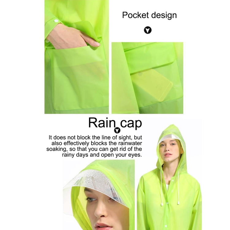 Fashion Adult Lightweight EVA Transparent Frosted Raincoat Big Hat With Pocket Size: M