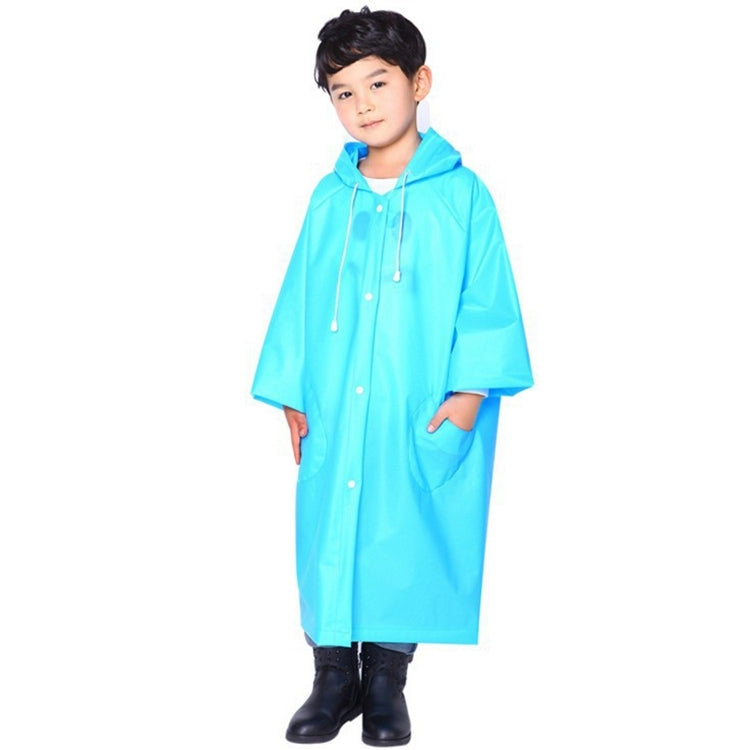 Fashion Children Lightweight EVA Transparent Frosted Raincoat Big Hat With Pocket Size: L