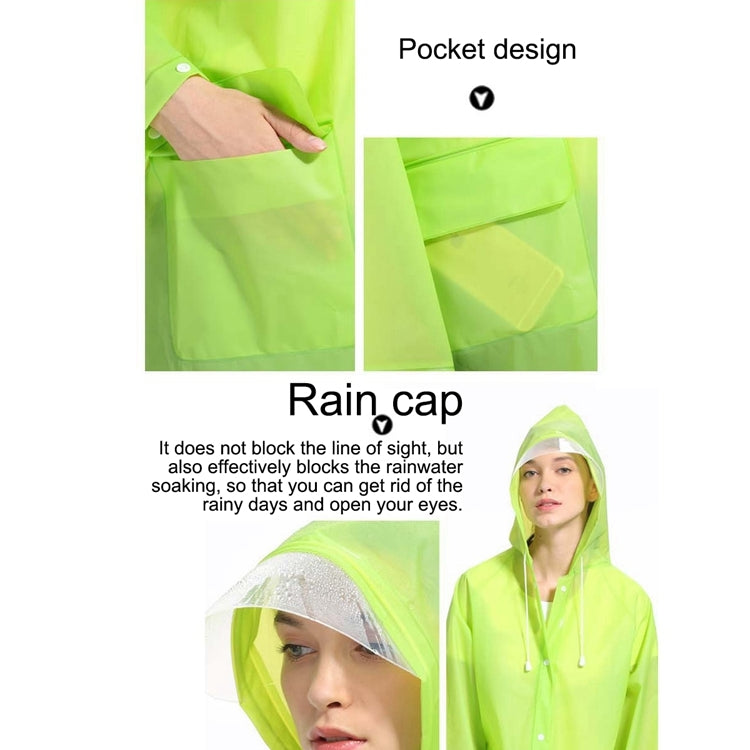 Fashion Children Lightweight EVA Transparent Frosted Raincoat Big Hat With Pocket Size: L
