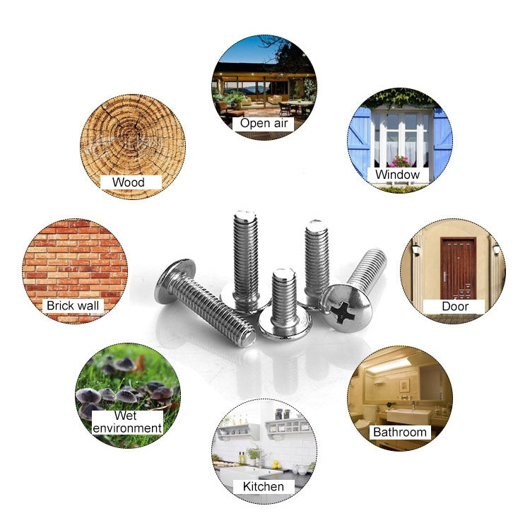 200 PCS 201 Stainless Steel Cross Large Flat Head Screw, M5x16