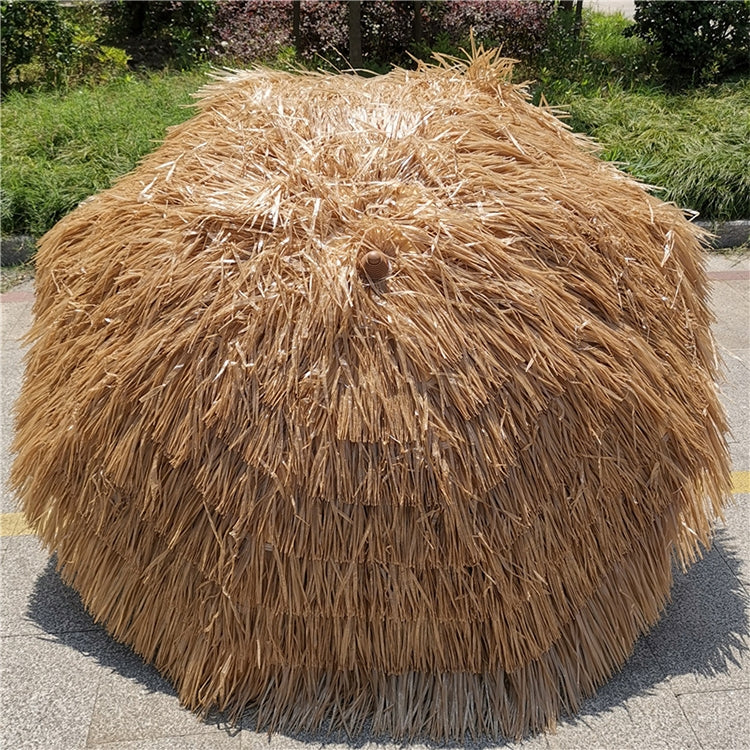 Beach Holiday Shade Imitation Straw Umbrella, Specification: 2m(Coffee)