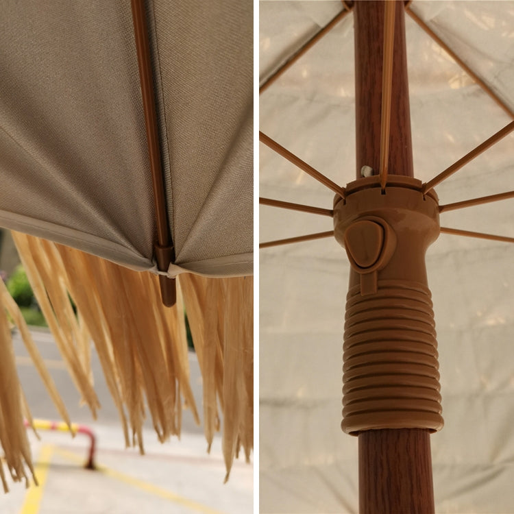 Beach Holiday Shade Imitation Straw Umbrella, Specification: 2m(Coffee)