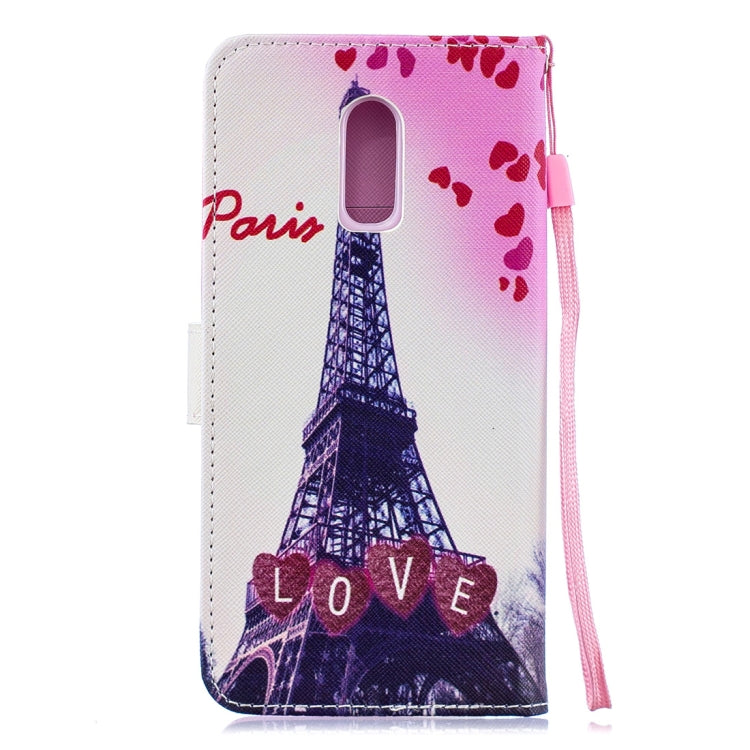 Love Tower Pattern Horizontal Flip Leather Case for OnePlus 6T, with Holder & Card Slots & Wallet