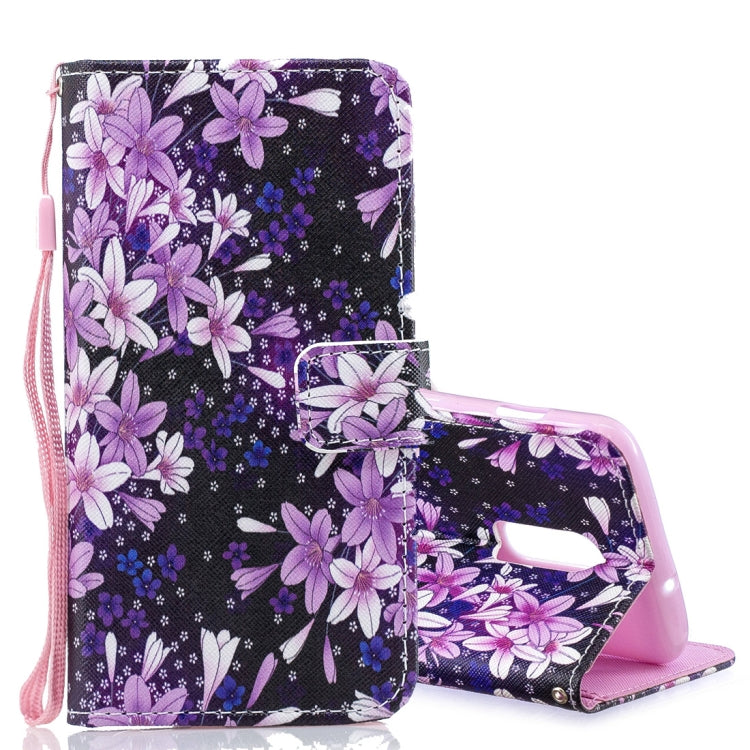 Lily Pattern Horizontal Flip Leather Case for OnePlus 6T, with Holder & Card Slots & Wallet