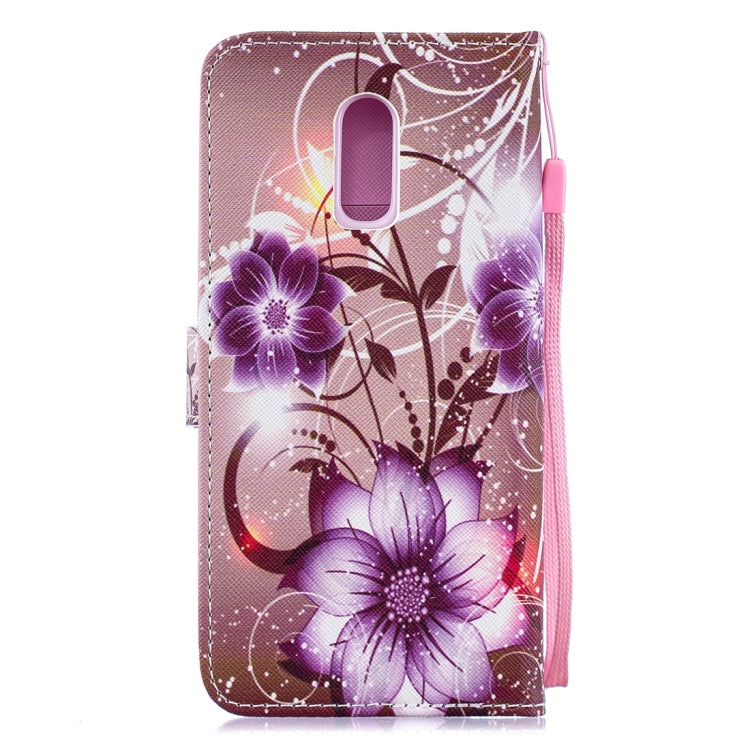 Lotus Pattern Horizontal Flip Leather Case for OnePlus 6T, with Holder & Card Slots & Wallet