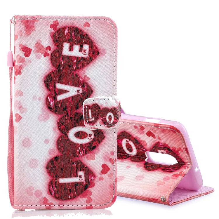 Love Pattern Horizontal Flip Leather Case for OnePlus 6T, with Holder & Card Slots & Wallet