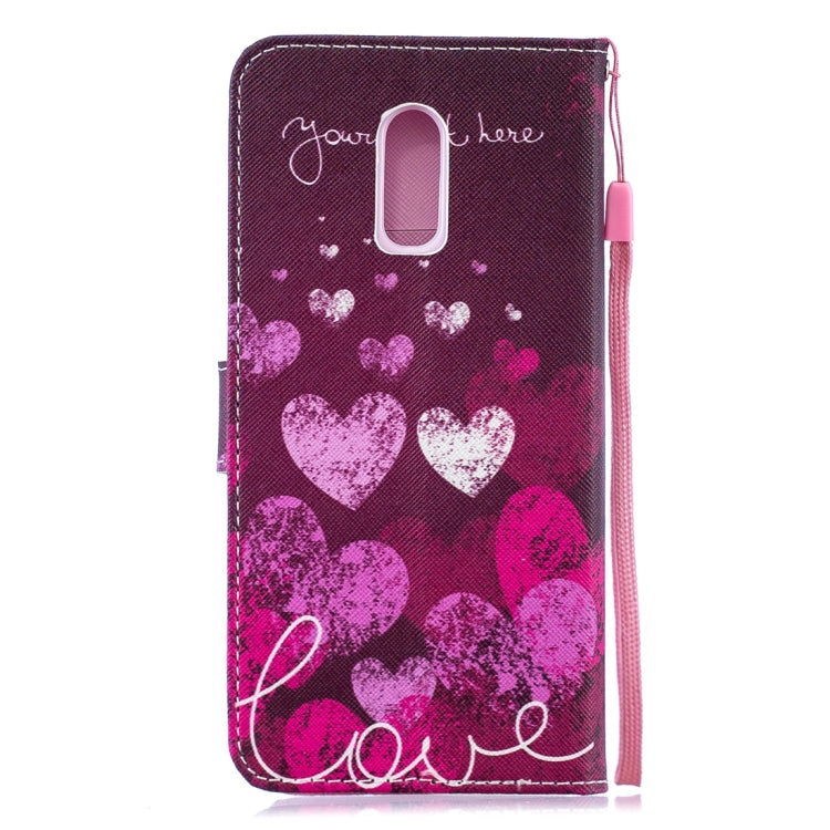 Letter and Heart Pattern Horizontal Flip Leather Case for OnePlus 6T, with Holder & Card Slots & Wallet