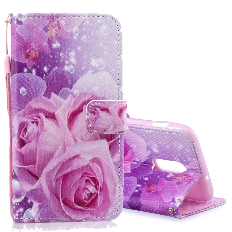 Rose Pattern Horizontal Flip Leather Case for OnePlus 6T, with Holder & Card Slots & Wallet