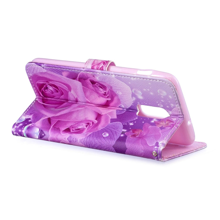 Rose Pattern Horizontal Flip Leather Case for OnePlus 6T, with Holder & Card Slots & Wallet