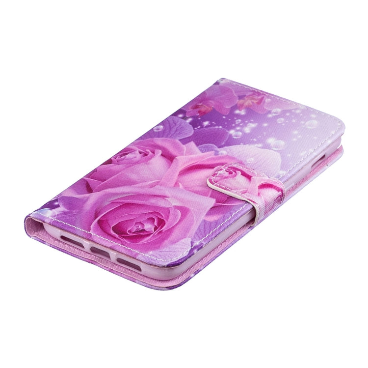 Rose Pattern Horizontal Flip Leather Case for OnePlus 6T, with Holder & Card Slots & Wallet