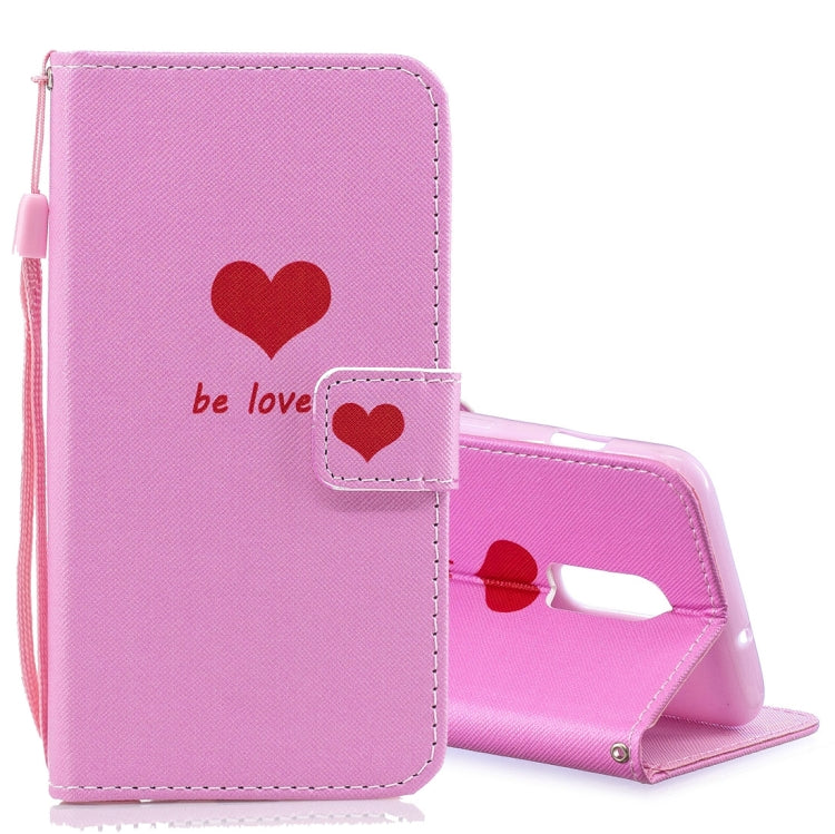 Heart Pattern Horizontal Flip Leather Case for OnePlus 6T, with Holder & Card Slots & Wallet