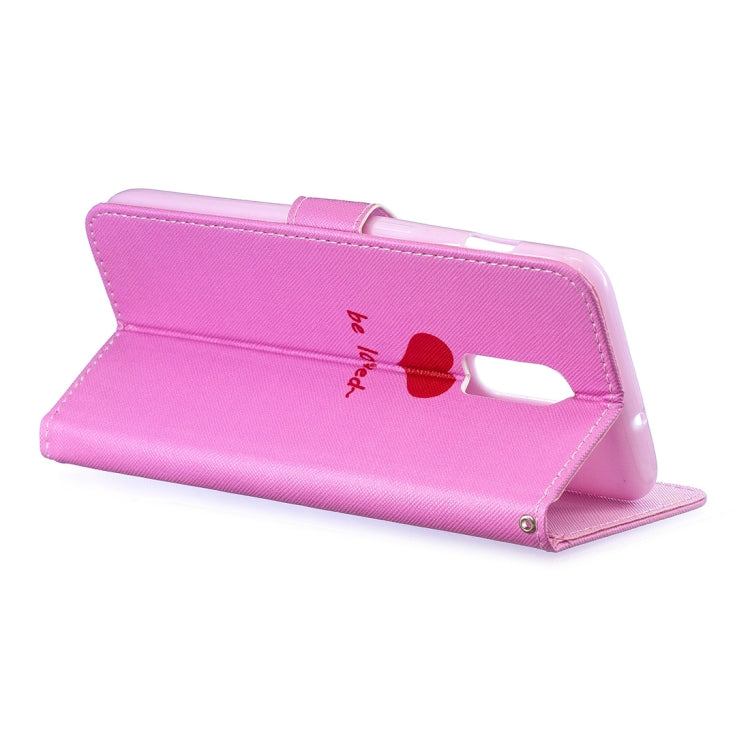 Heart Pattern Horizontal Flip Leather Case for OnePlus 6T, with Holder & Card Slots & Wallet