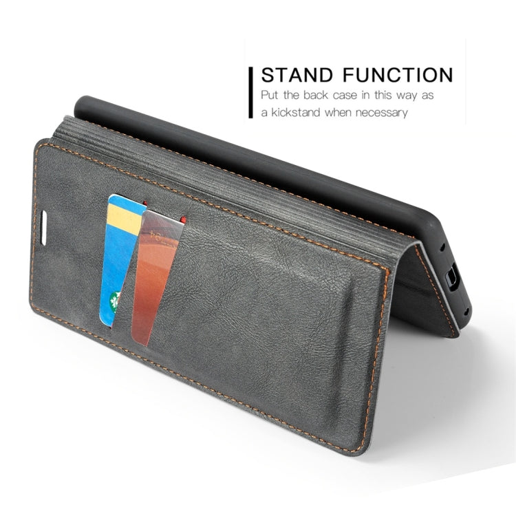 Retro Simple Ultra-thin Magnetic Horizontal Flip Leather Case for OnePlus 7 Pro, with Holder & Card Slots & Lanyard