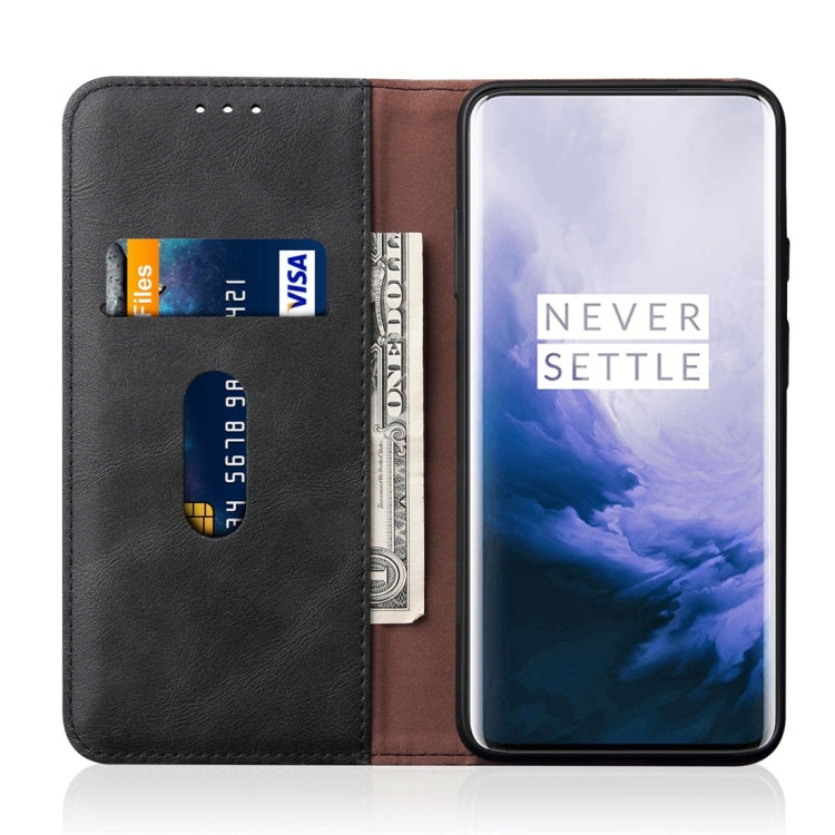 Casual Style Retro Crazy Horse Texture Horizontal Flip Leather Case for OnePlus 7 Pro, with Card Slots & Holder & Wallet
