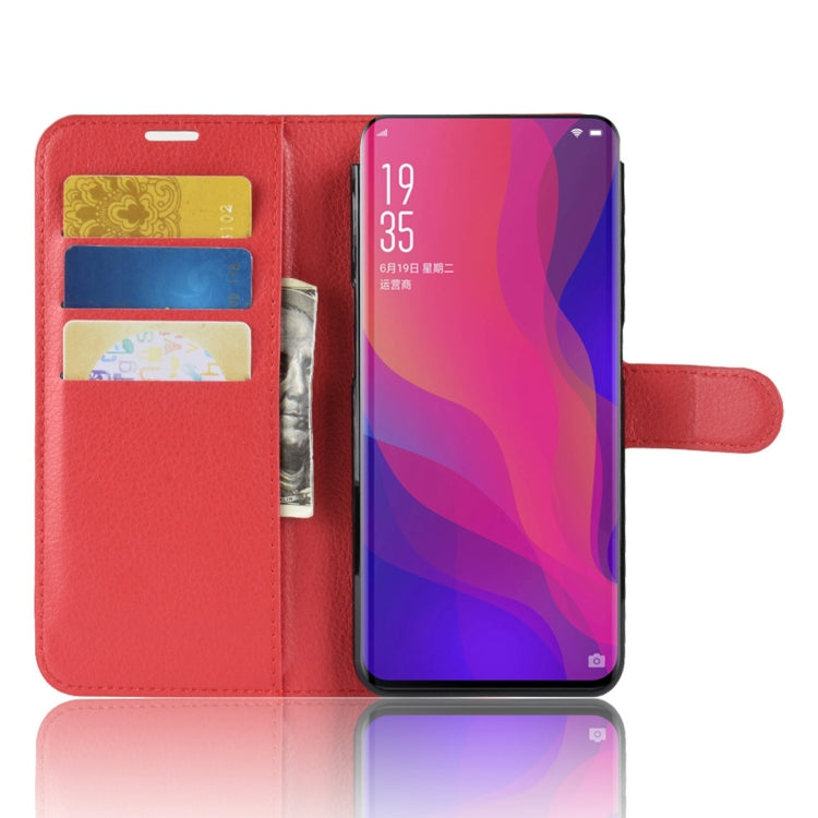 Litchi Texture Horizontal Flip PU Leather Case for OPPO Find X, with Holder & Card Slots & Wallet