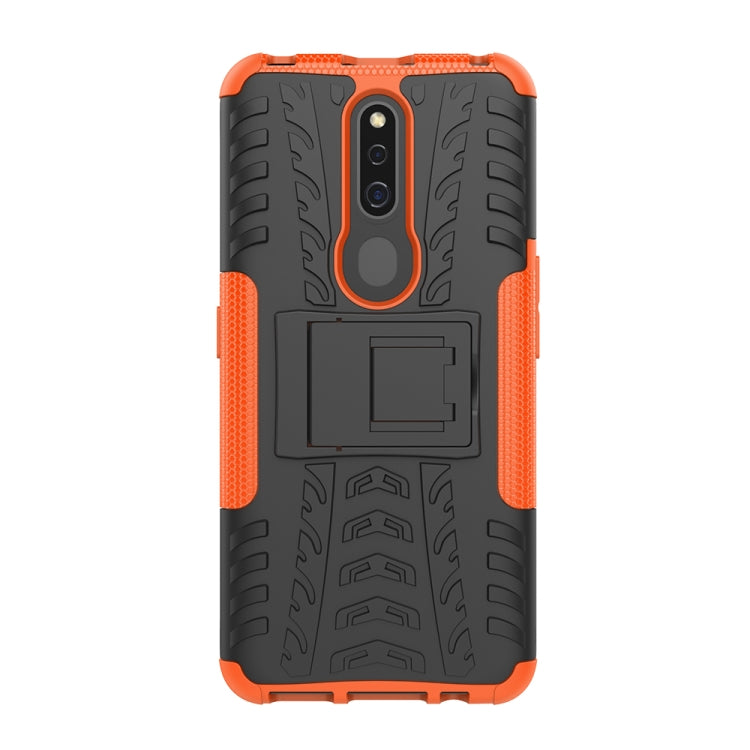 Shockproof PC + TPU Tire Pattern Case for OPPO F11 Pro, with Holder