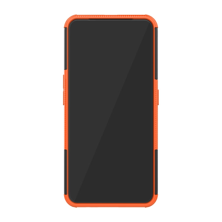 Shockproof PC + TPU Tire Pattern Case for OPPO F11 Pro, with Holder