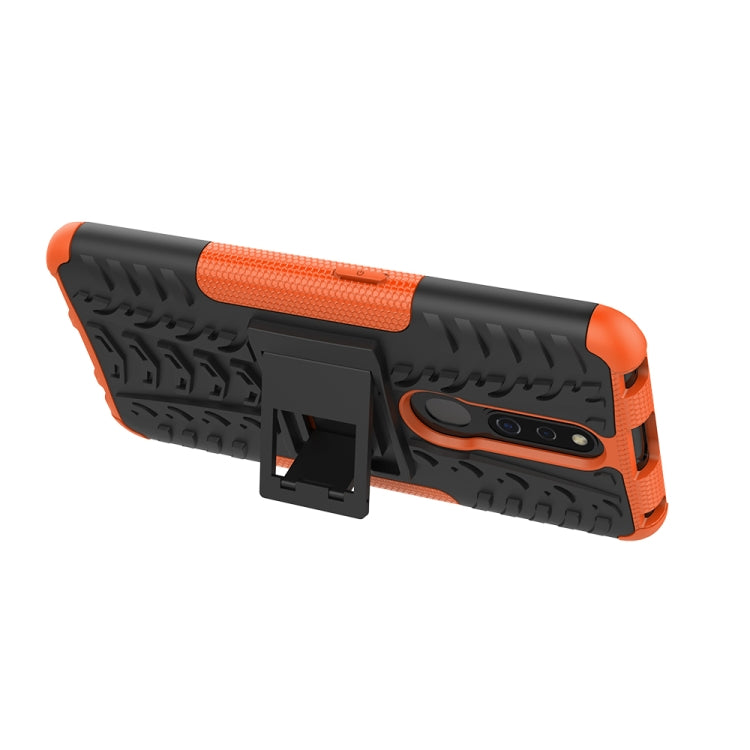 Shockproof PC + TPU Tire Pattern Case for OPPO F11 Pro, with Holder