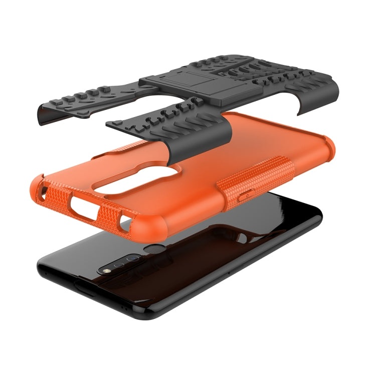 Shockproof PC + TPU Tire Pattern Case for OPPO F11 Pro, with Holder