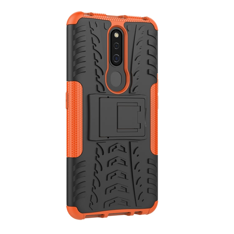 Shockproof PC + TPU Tire Pattern Case for OPPO F11 Pro, with Holder
