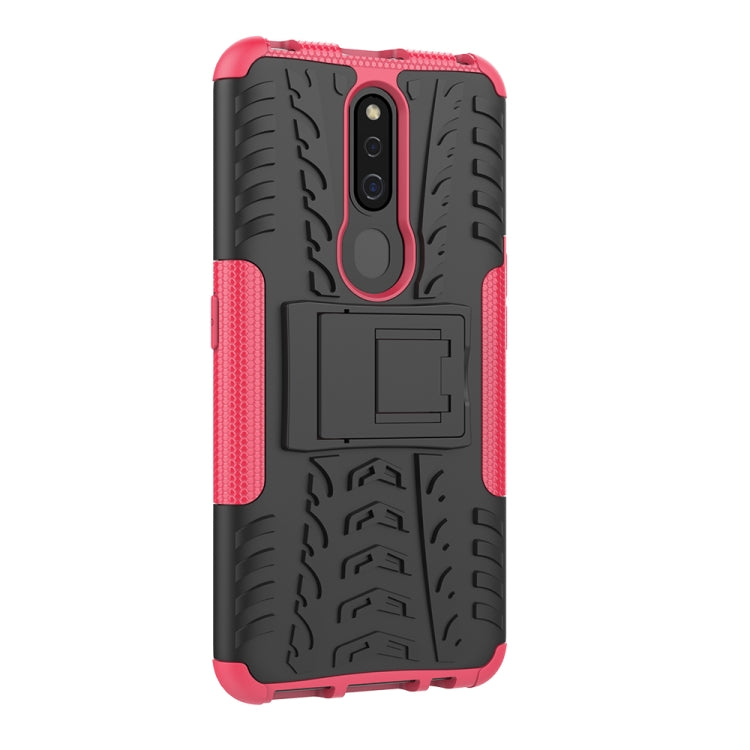 Shockproof PC + TPU Tire Pattern Case for OPPO F11 Pro, with Holder