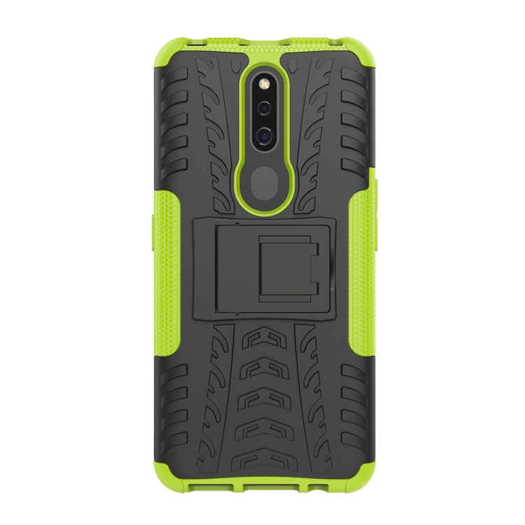 Shockproof PC + TPU Tire Pattern Case for OPPO F11 Pro, with Holder