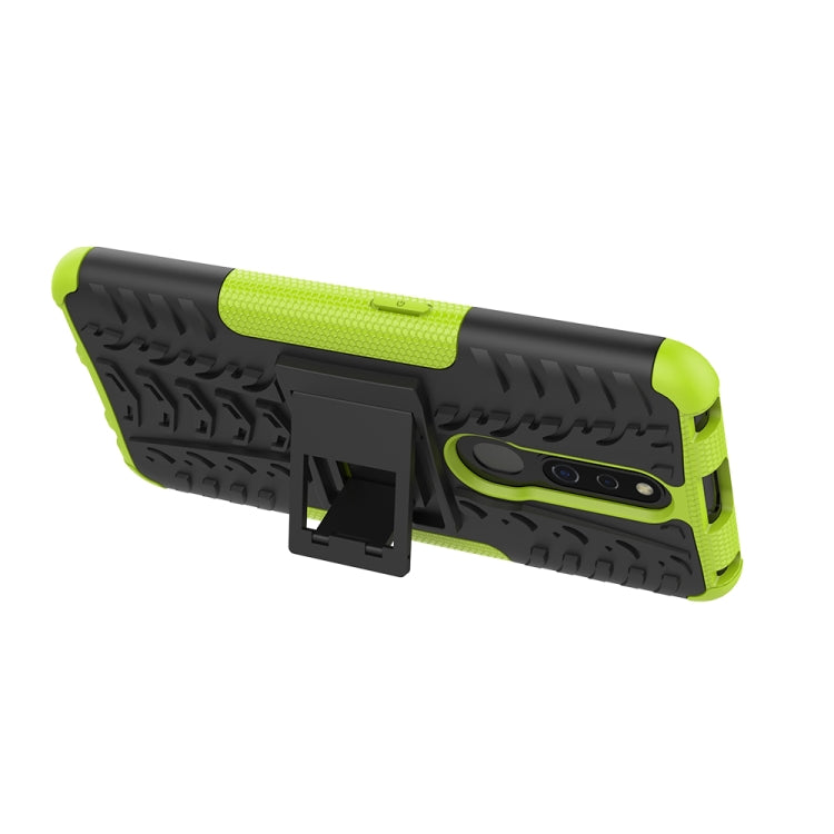 Shockproof PC + TPU Tire Pattern Case for OPPO F11 Pro, with Holder