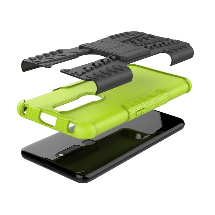 Shockproof PC + TPU Tire Pattern Case for OPPO F11 Pro, with Holder