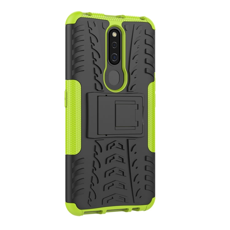 Shockproof PC + TPU Tire Pattern Case for OPPO F11 Pro, with Holder