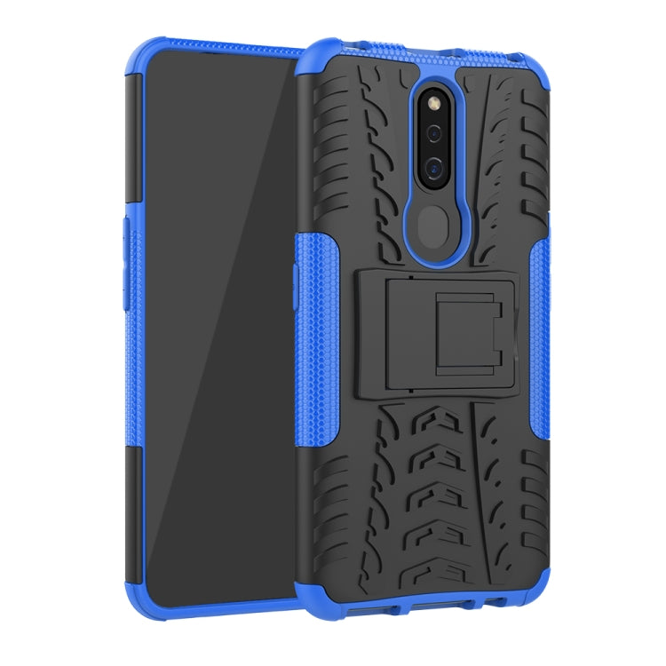 Shockproof PC + TPU Tire Pattern Case for OPPO F11 Pro, with Holder