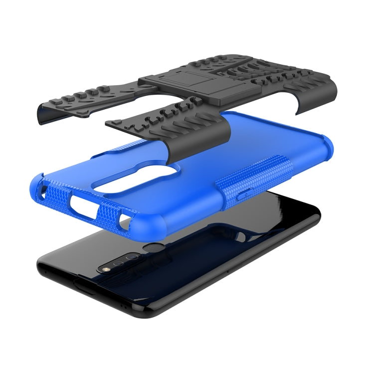 Shockproof PC + TPU Tire Pattern Case for OPPO F11 Pro, with Holder