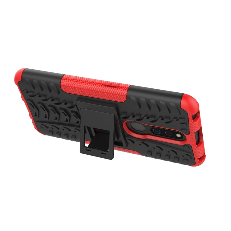 Shockproof PC + TPU Tire Pattern Case for OPPO F11 Pro, with Holder