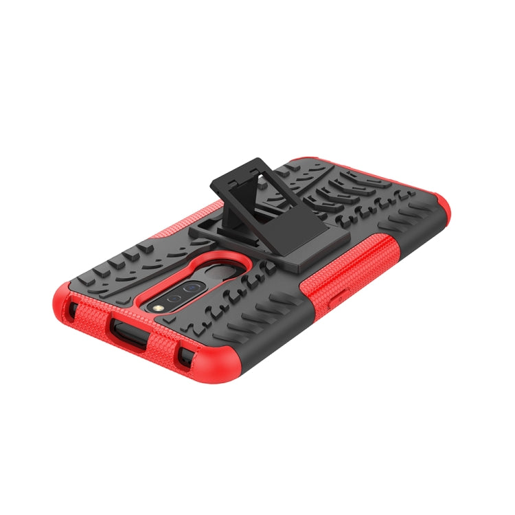 Shockproof PC + TPU Tire Pattern Case for OPPO F11 Pro, with Holder