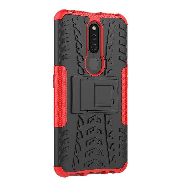 Shockproof PC + TPU Tire Pattern Case for OPPO F11 Pro, with Holder