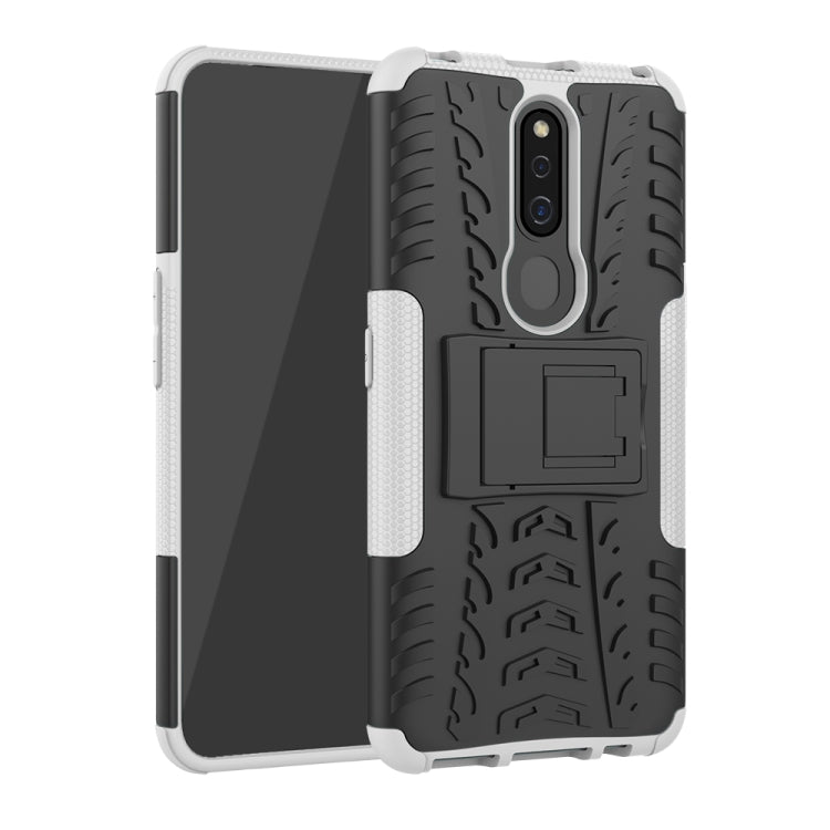 Shockproof PC + TPU Tire Pattern Case for OPPO F11 Pro, with Holder