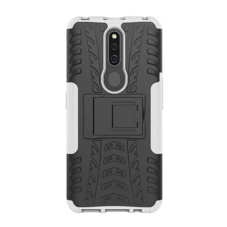 Shockproof PC + TPU Tire Pattern Case for OPPO F11 Pro, with Holder