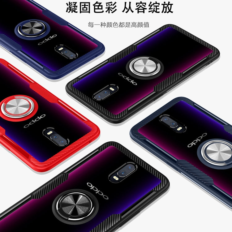 Scratchproof TPU + Acrylic Ring Bracket Protective Case for OPPO R17