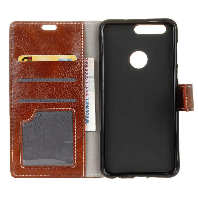Retro Crazy Horse Texture Horizontal Flip Leather Case for OPPO A7 / AX7, with Holder & Card Slots & Photo Frame