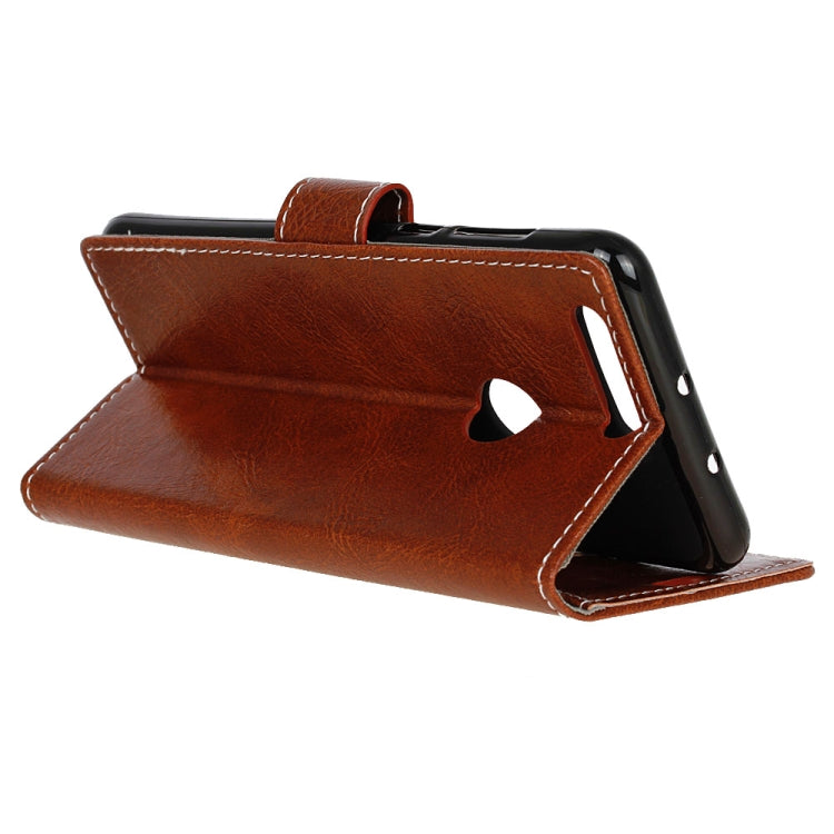 Retro Crazy Horse Texture Horizontal Flip Leather Case for OPPO A7 / AX7, with Holder & Card Slots & Photo Frame