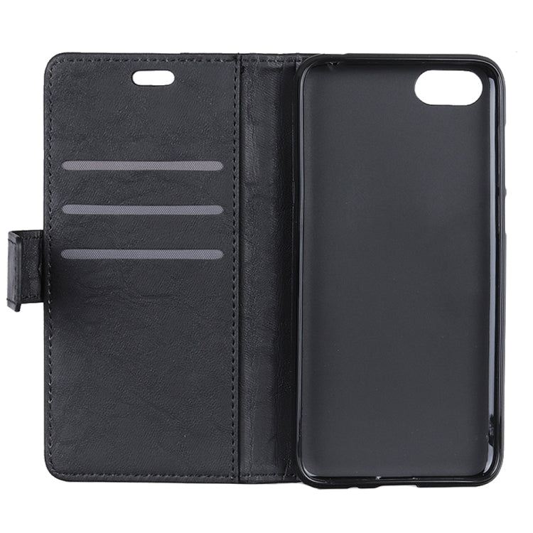 Copper Buckle Retro Crazy Horse Texture Horizontal Flip Leather Case for OPPO K1, with Holder & Card Slots & Wallet