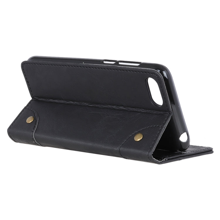 Copper Buckle Retro Crazy Horse Texture Horizontal Flip Leather Case for OPPO K1, with Holder & Card Slots & Wallet