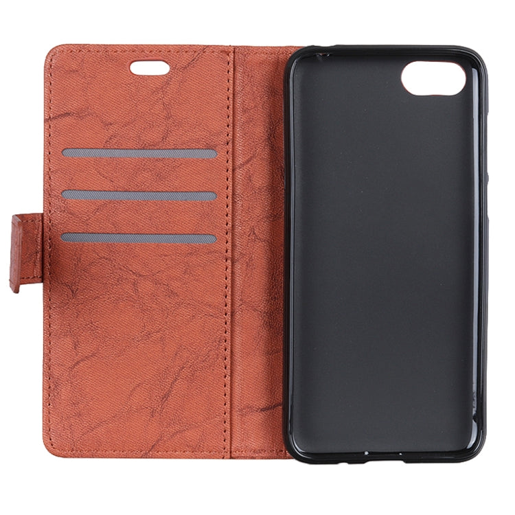 Copper Buckle Retro Crazy Horse Texture Horizontal Flip Leather Case for OPPO K1, with Holder & Card Slots & Wallet