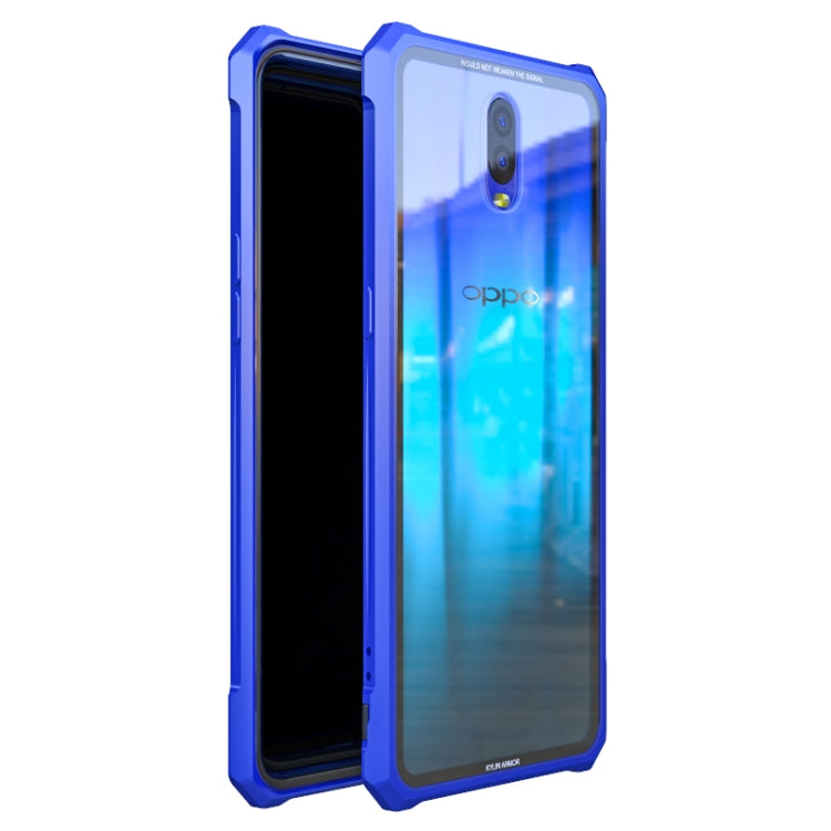 Buckle Series Metal Frame + Tempered Glass Cover Case for OPPO R17