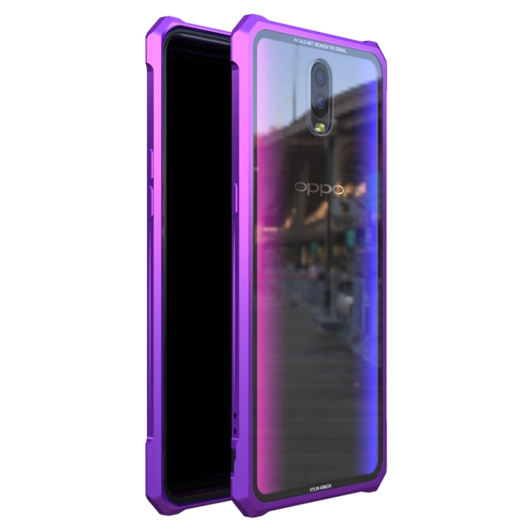 Buckle Series Metal Frame + Tempered Glass Cover Case for OPPO R17 Pro