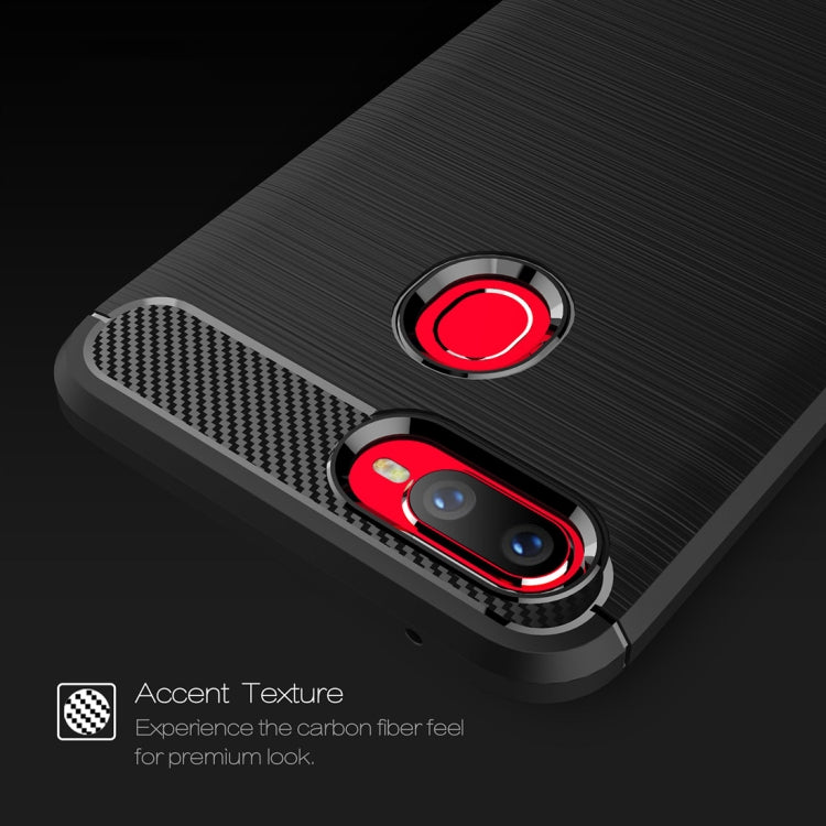 Brushed Texture Carbon Fiber Shockproof TPU Case for OPPO F9 (F9 Pro) & OPPO A7x